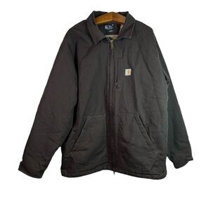 Carhartt Mens Sherpa Lined Field Jacket Dark Brown Size 2XL Tall